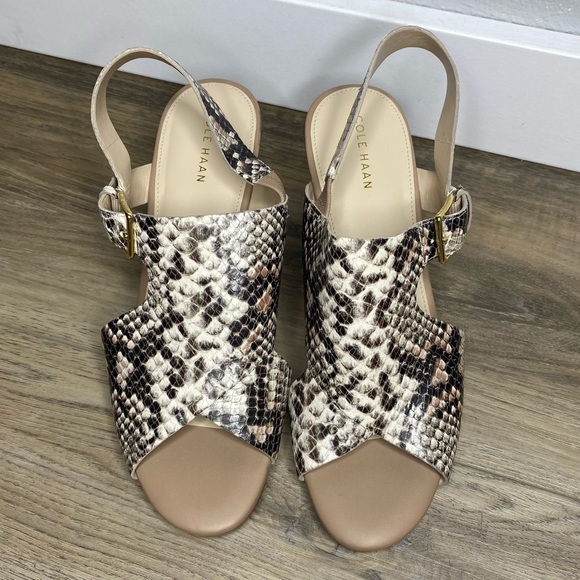 Cole Haan NEW Philomina Wedge Leather Sandals 8.5 - Picture 2 of 8